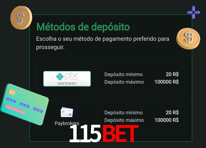 O cassino 115BETbet oferece uma grande variedade de métodos de pagamento